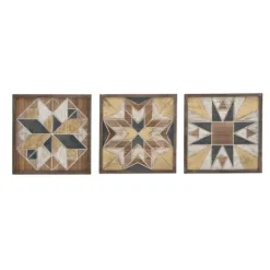 Brown Abstract Wood Framed Wall Plaques, Set Of 3-Kirkland's Home Shop