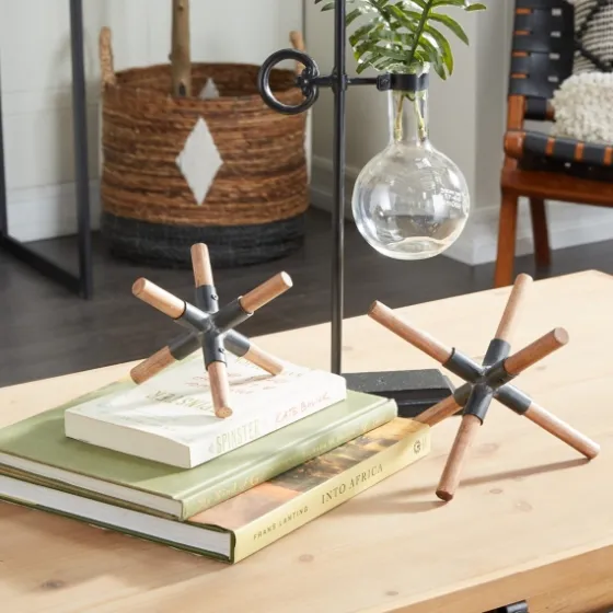 Brown And Black Wood Abstract Sculptures, Set Of 2-Kirkland's Home Cheap
