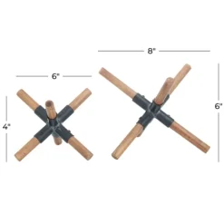 Brown And Black Wood Abstract Sculptures, Set Of 2-Kirkland's Home Cheap