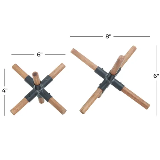 Brown And Black Wood Abstract Sculptures, Set Of 2-Kirkland's Home Cheap