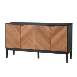Brown And Black Wood Chevron 4-Door Sideboard-Kirkland's Home New