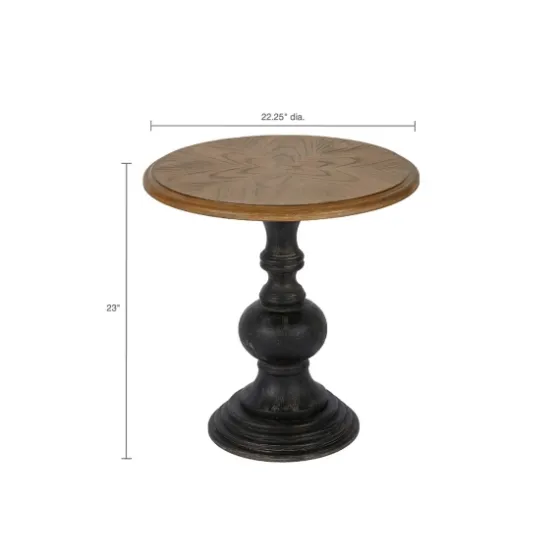 Brown And Black Wooden Hemlock Accent Table-Kirkland's Home Clearance