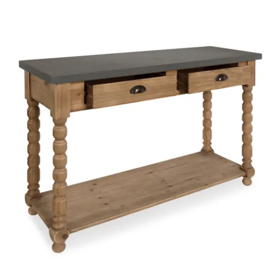 Brown And Gray Wood 2-Drawer Console Table-Kirkland's Home Outlet