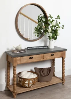 Brown And Gray Wood 2-Drawer Console Table-Kirkland's Home Outlet