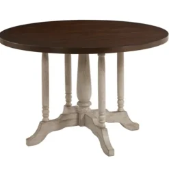 Brown And White Round Wooden Dining Table-Kirkland's Home Shop