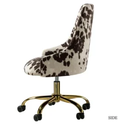 Brown And White Upholstered Cow Print Office Chair-Kirkland's Home Cheap