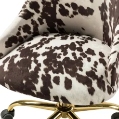 Brown And White Upholstered Cow Print Office Chair-Kirkland's Home Cheap