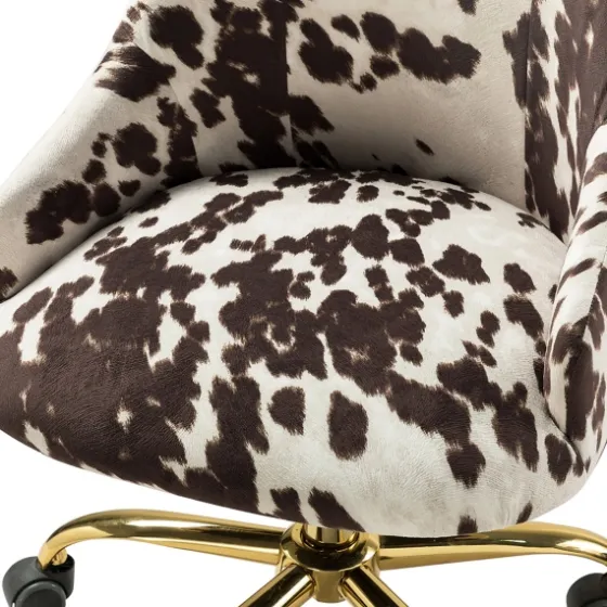 Brown And White Upholstered Cow Print Office Chair-Kirkland's Home Cheap