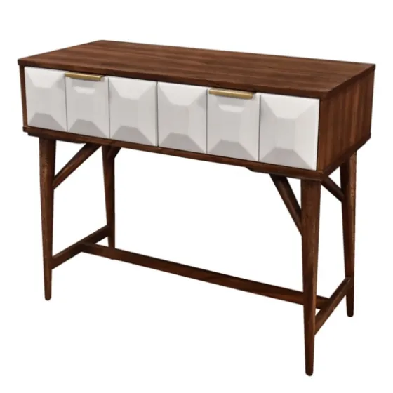 Brown And White Wood 2-Drawer Console Table-Kirkland's Home Outlet