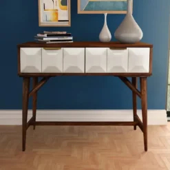 Brown And White Wood 2-Drawer Console Table-Kirkland's Home Outlet