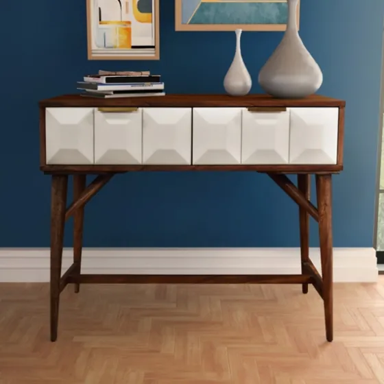 Brown And White Wood 2-Drawer Console Table-Kirkland's Home Outlet