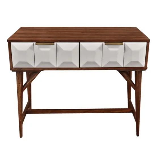 Brown And White Wood 2-Drawer Console Table-Kirkland's Home Outlet