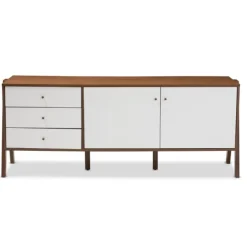 Brown And White Wood Mid-Century Modern Sideboard-Kirkland's Home Outlet