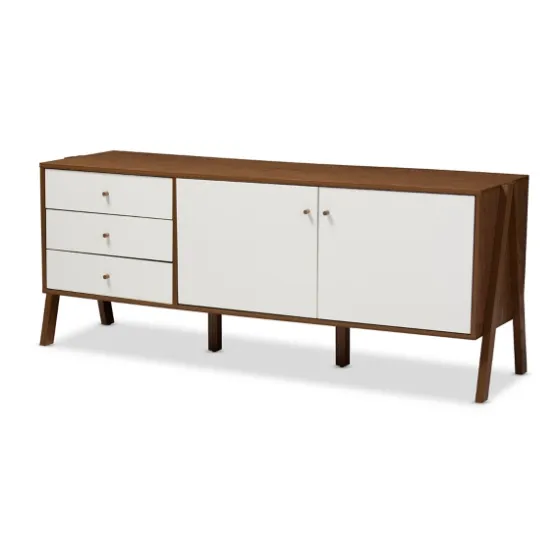 Brown And White Wood Mid-Century Modern Sideboard-Kirkland's Home Outlet