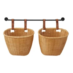 Brown Bamboo Basket And Metal Bar Wall Shelf-Kirkland's Home Cheap