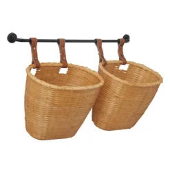 Brown Bamboo Basket And Metal Bar Wall Shelf-Kirkland's Home Cheap