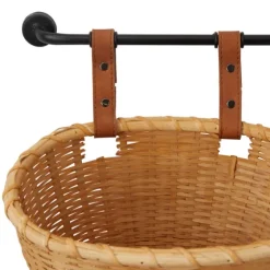 Brown Bamboo Basket And Metal Bar Wall Shelf-Kirkland's Home Cheap