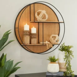 Brown Bamboo Modern Wall Shelf-Kirkland's Home Shop