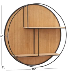 Brown Bamboo Modern Wall Shelf-Kirkland's Home Shop