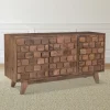 Brown Carved Wood Woven 3-Door Sideboard-Kirkland's Home Cheap