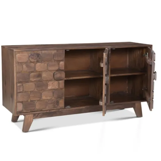 Brown Carved Wood Woven 3-Door Sideboard-Kirkland's Home Cheap