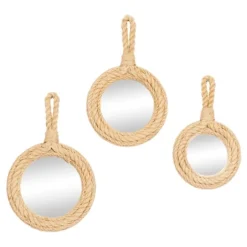Brown Cora Jute Wall Mirrors, Set Of 3-Kirkland's Home Best Sale