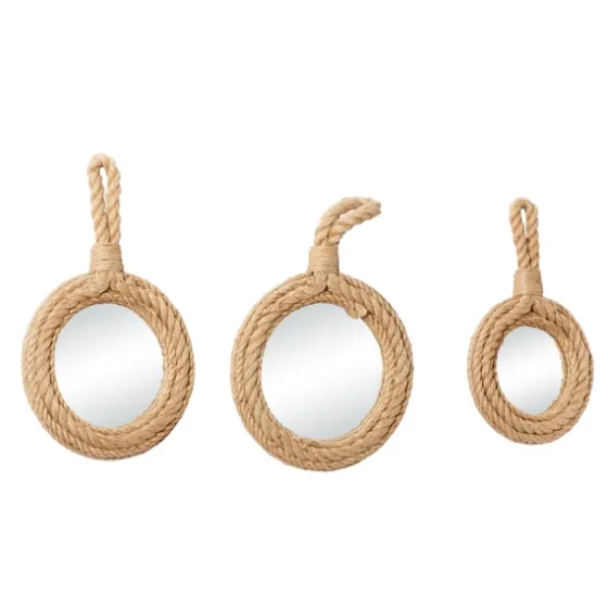 Brown Cora Jute Wall Mirrors, Set Of 3-Kirkland's Home Best Sale