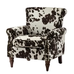 Brown Cow Print Upholstered Accent Chair-Kirkland's Home Hot