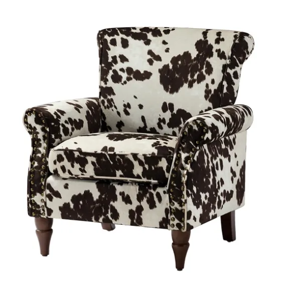 Brown Cow Print Upholstered Accent Chair-Kirkland's Home Hot