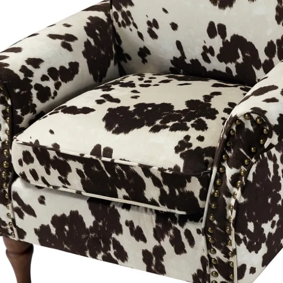 Brown Cow Print Upholstered Accent Chair-Kirkland's Home Hot