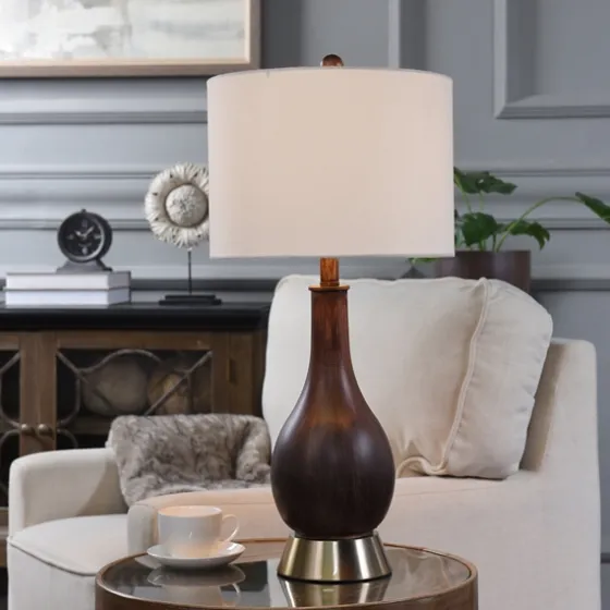 Brown Curved Wood Table Lamp-Kirkland's Home Discount