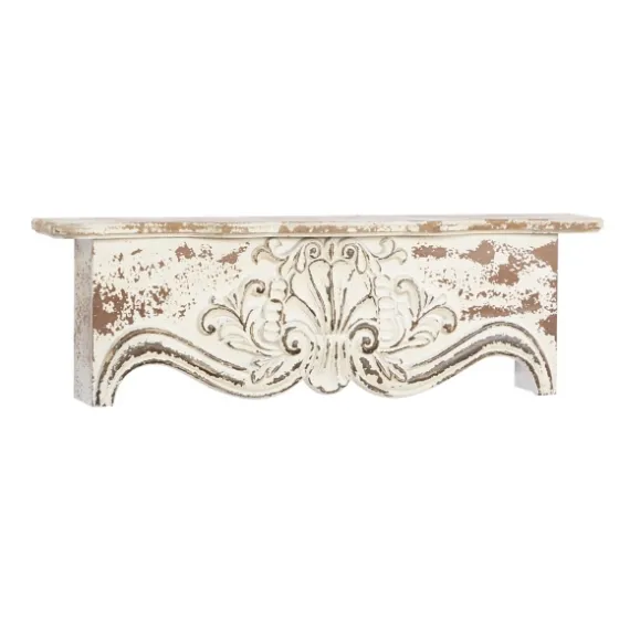 Brown Distressed Carved Wood Wall Shelf-Kirkland's Home Hot