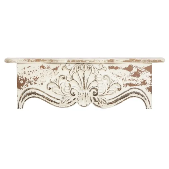 Brown Distressed Carved Wood Wall Shelf-Kirkland's Home Hot