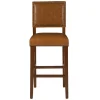 Brown Faux Leather Square Classic Bar Stool-Kirkland's Home New