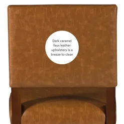 Brown Faux Leather Square Classic Bar Stool-Kirkland's Home New