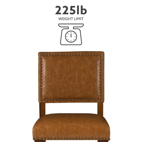 Brown Faux Leather Square Classic Bar Stool-Kirkland's Home New