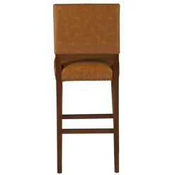 Brown Faux Leather Square Classic Bar Stool-Kirkland's Home New