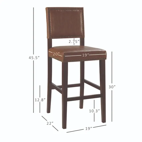 Brown Faux Leather Square Classic Bar Stool-Kirkland's Home New