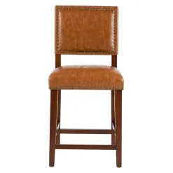 Brown Faux Leather Square Classic Counter Stool-Kirkland's Home Hot