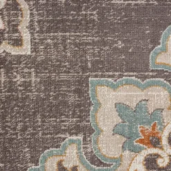 Brown Floral Medallion Outdoor Area Rug, 5X7-Kirkland's Home Best