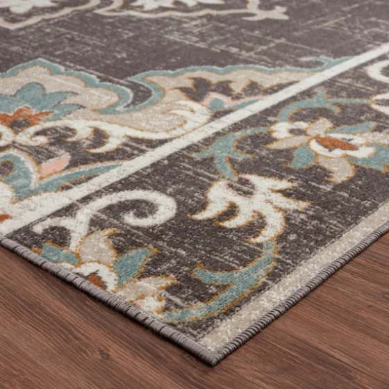 Brown Floral Medallion Outdoor Area Rug, 5X7-Kirkland's Home Best