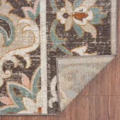 Brown Floral Medallion Outdoor Area Rug, 5X7-Kirkland's Home Best