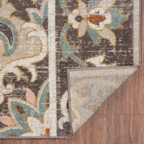 Brown Floral Medallion Outdoor Area Rug, 5X7-Kirkland's Home Best