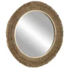 Brown Fringe Jute Round Wall Mirror-Kirkland's Home Online