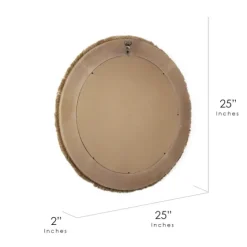 Brown Fringe Jute Round Wall Mirror-Kirkland's Home Online