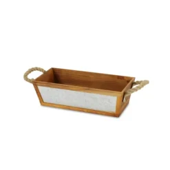 Brown Galvanized Tapered Box With Rope Handles-Kirkland's Home Flash Sale