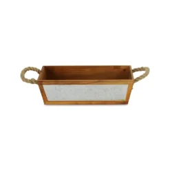 Brown Galvanized Tapered Box With Rope Handles-Kirkland's Home Flash Sale
