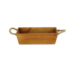 Brown Galvanized Tapered Box With Rope Handles-Kirkland's Home Flash Sale