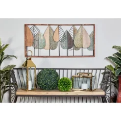 Brown Metal And Wood Leaves Wall Plaque-Kirkland's Home Outlet