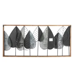 Brown Metal And Wood Leaves Wall Plaque-Kirkland's Home Outlet